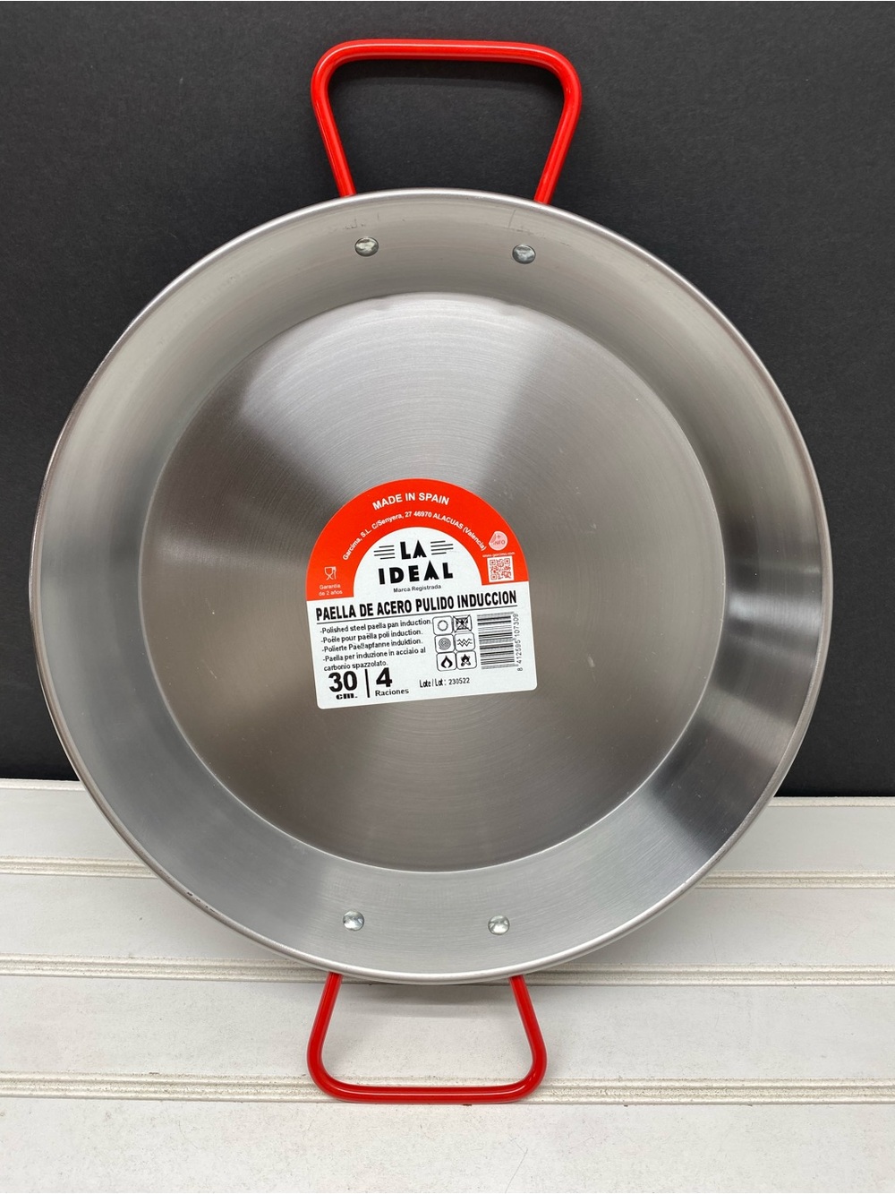 La Ideal Paella Pan Stainless Steel 12 Inch Induction